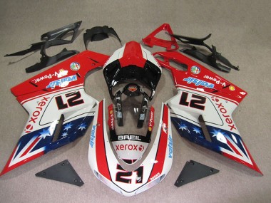 Carénage Ducati 1098 07-14 - Rouge Blanc Breil Xerox 21