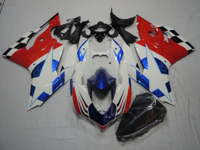 Carénage Ducati 1199 11-14 - Blanc Bleu Rouge Carénage Ducati 1199 11-14 - Blanc Bleu Rouge