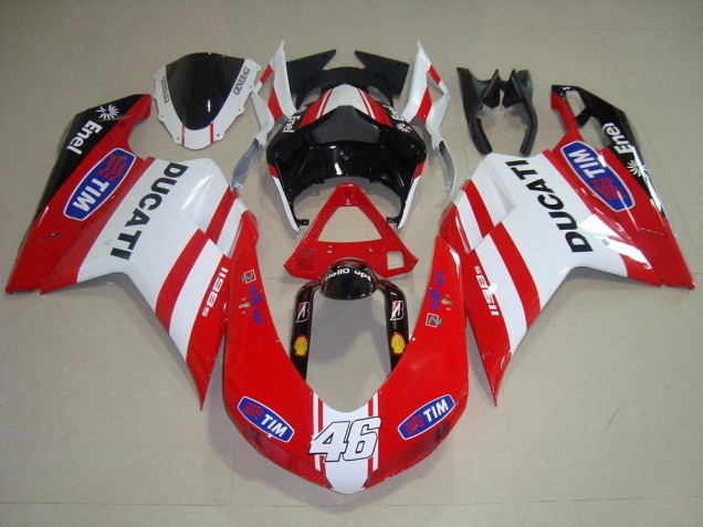 Carénage Ducati 848 1098 1198 07-14 - Rouge Blanc 46 Carénage Ducati 848 1098 1198 07-14 - Rouge Blanc 46