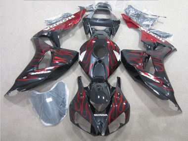 Carénage Honda CBR 1000 RR 06-07 - Noir Rouge Flamme