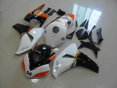 Carénage Honda CBR 1000 RR 08-11 - Blanc et Noir et Orange Courses