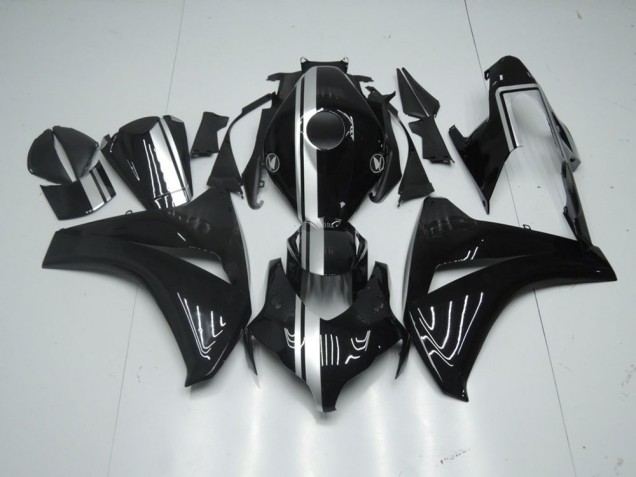 Carénage Honda CBR 1000 RR 08-11 - Noir Brillant avec Argent Bande Carénage Honda CBR 1000 RR 08-11 - Noir Brillant avec Argent Bande