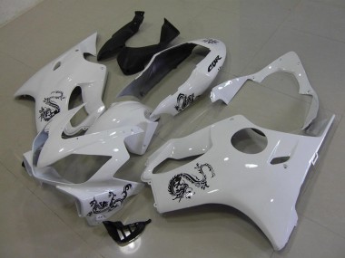Carénage Honda CBR 600 F4i 04-07 - Blanc avec Noir Dragon