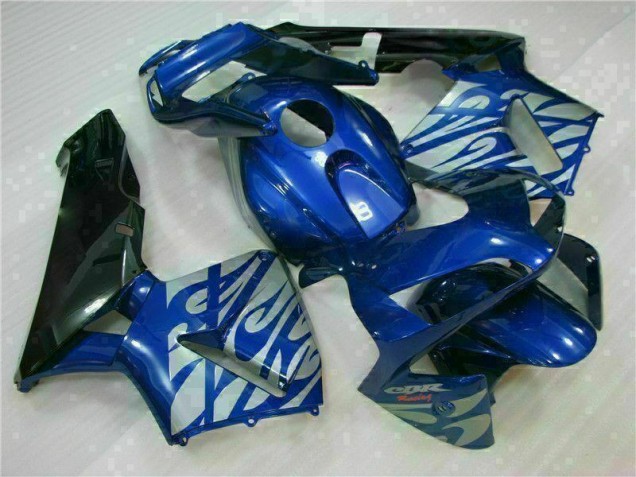 Carénage Honda CBR 600 RR 03-04 - Bleu avec Argent Flamme