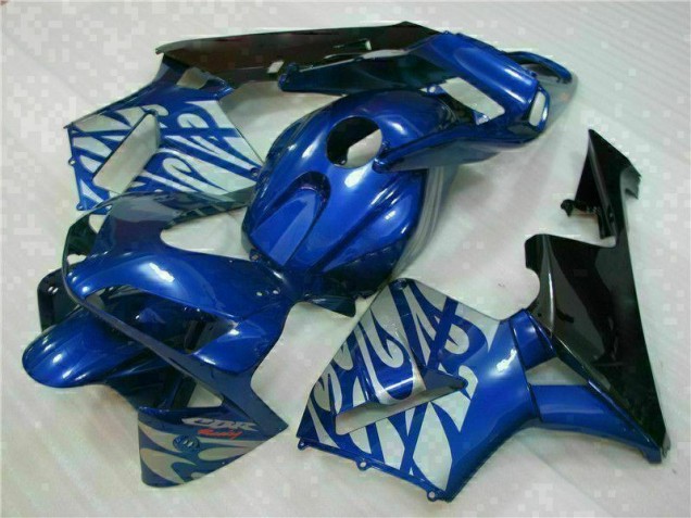 Carénage Honda CBR 600 RR 03-04 - Bleu avec Argent Flamme