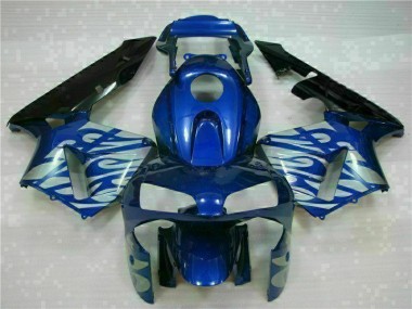 Carénage Honda CBR 600 RR 03-04 - Bleu avec Argent Flamme
