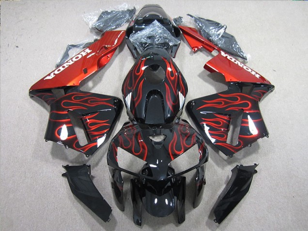 Carénage Honda CBR 600 RR 05-06 - Noir Rouge Flamme Carénage Honda CBR 600 RR 05-06 - Noir Rouge Flamme