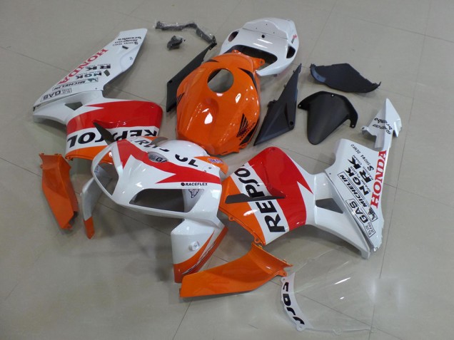 Carénage Honda CBR 600 RR 05-06 - Orange Blanc Repsol