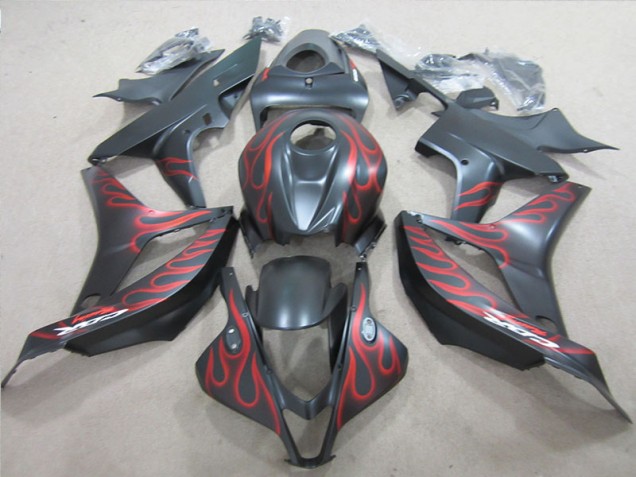 Carénage Honda CBR 600 RR 07-08 - Noir avec Rouge Flamme Carénage Honda CBR 600 RR 07-08 - Noir avec Rouge Flamme