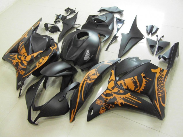 Carénage Honda CBR 600 RR 09-12 - Noir Mat Orange Décalque Carénage Honda CBR 600 RR 09-12 - Noir Mat Orange Décalque