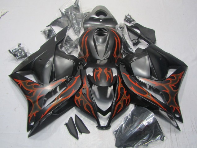 Carénage Honda CBR 600 RR 09-12 - Noir Orange Flamme Carénage Honda CBR 600 RR 09-12 - Noir Orange Flamme