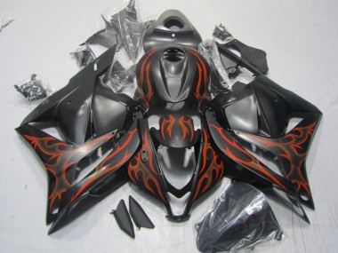 Carénage Honda CBR 600 RR 09-12 - Noir Rouge Flamme