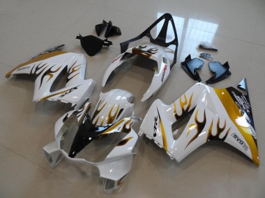 Carénage Honda VFR 800 02-13 - Blanc Or Noir Flamme