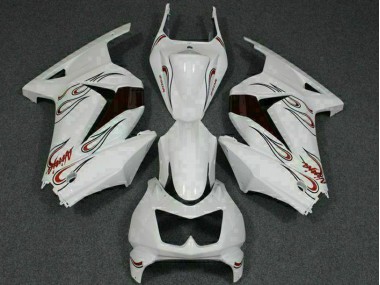 Carénage Kawasaki EX250 08-12 - Blanc Rouge
