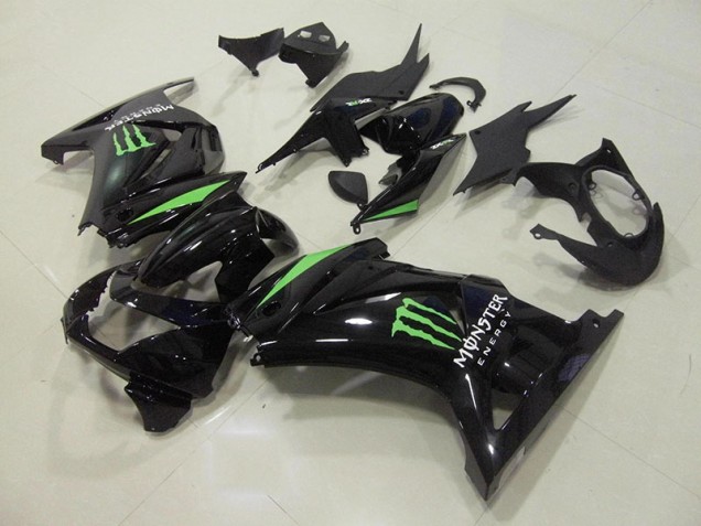 Carénage Kawasaki ZX 250R 08-12 - Noir Vert Monster Énergie Carénage Kawasaki ZX 250R 08-12 - Noir Vert Monster Énergie