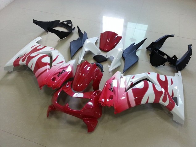 Carénage Kawasaki ZX 250R 08-12 - Rose Rouge Flamme Carénage Kawasaki ZX 250R 08-12 - Rose Rouge Flamme