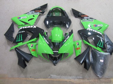 Carénage Kawasaki ZX10R 03-05 - Noir Vert 3M Monster