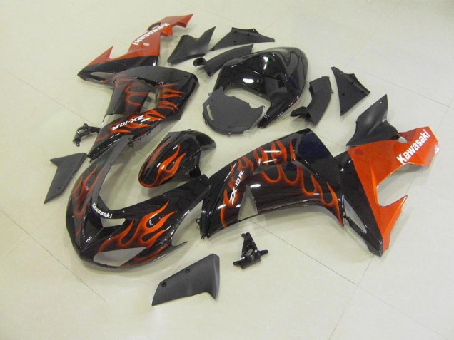 Carénage Kawasaki ZX10R 06-07 - Orange Flamme Carénage Kawasaki ZX10R 06-07 - Orange Flamme