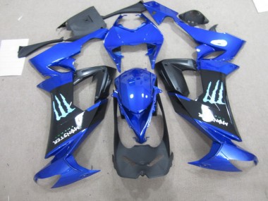 Carénage Kawasaki ZX10R 08-10 - Noir Bleu Monster