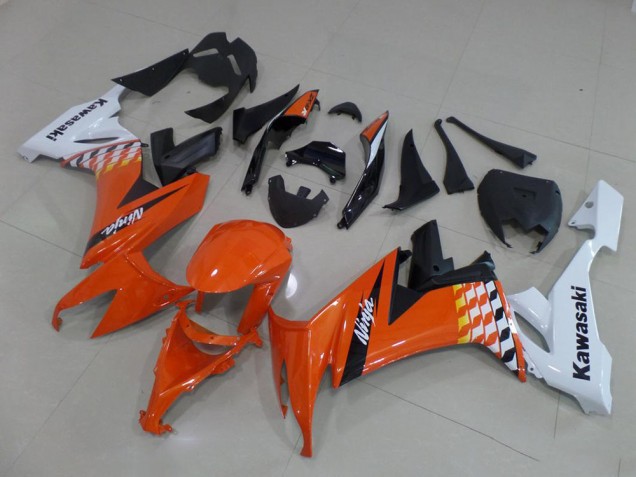 Carénage Kawasaki ZX10R 08-10 - Orange et Blanc