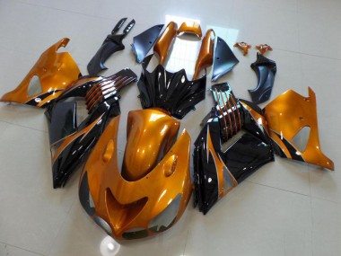 Carénage Kawasaki ZX14R ZZR 1400 06-11 - Brun et Noir No Décalque