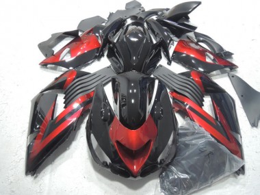 Carénage Kawasaki ZX14R ZZR 1400 06-11 - Noir Rouge