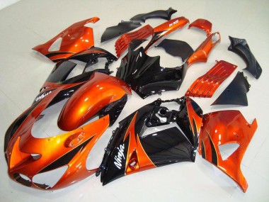 Carénage Kawasaki ZX14R ZZR 1400 06-11 - Orange Noir