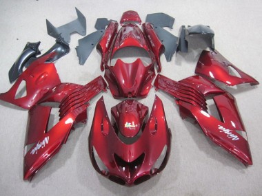 Carénage Kawasaki ZX14R ZZR 1400 06-11 - Rouge Blanc Ninja Décalque