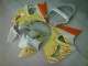 Carénage Kawasaki ZX6R 00-02 - Blanc Jaune Flamme Carénage Kawasaki ZX6R 00-02 - Blanc Jaune Flamme