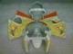 Carénage Kawasaki ZX6R 00-02 - Blanc Jaune Flamme Carénage Kawasaki ZX6R 00-02 - Blanc Jaune Flamme