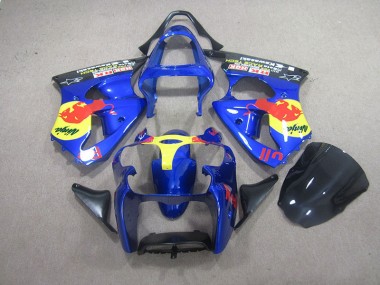 Carénage Kawasaki ZX6R 00-02 - Bleu Red Bull Ninja