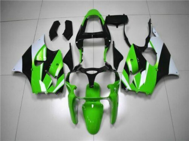 Carénage Kawasaki ZX6R 00-02 - Vert Blanc Noir Carénage Kawasaki ZX6R 00-02 - Vert Blanc Noir