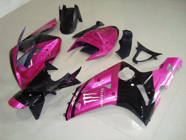 Carénage Kawasaki ZX6R 03-04 - Rose Noir Monster Carénage Kawasaki ZX6R 03-04 - Rose Noir Monster
