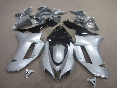 Carénage Kawasaki ZX6R 07-08 - Argent Noir