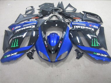 Carénage Kawasaki ZX6R 07-08 - Noir Bleu Monster