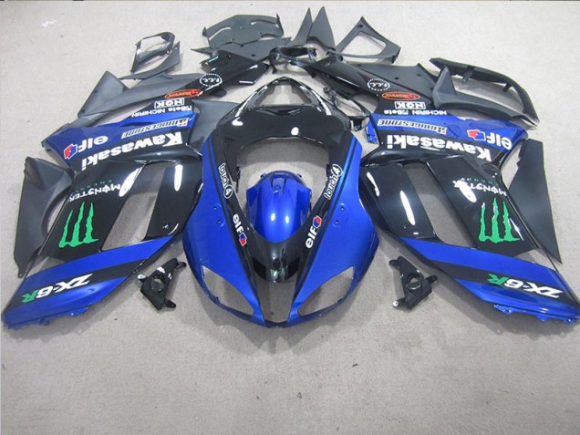 Carénage Kawasaki ZX6R 07-08 - Noir Bleu Monster Carénage Kawasaki ZX6R 07-08 - Noir Bleu Monster