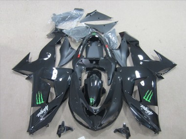 Carénage Kawasaki ZX6R 07-08 - Noir Ninja Vert Monster