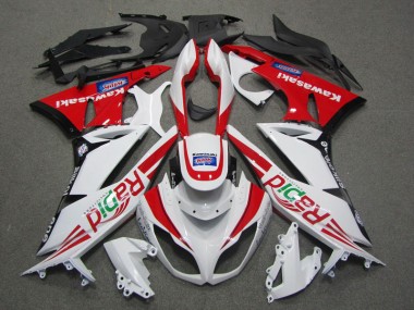 Carénage Kawasaki ZX6R 09-12 - Blanc Rouge Rapid