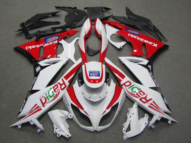 Carénage Kawasaki ZX6R 09-12 - Blanc Rouge Rapid Carénage Kawasaki ZX6R 09-12 - Blanc Rouge Rapid