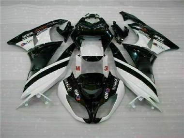 Carénage Kawasaki ZX6R 09-12 - Noir Blanc 3M Touch4
