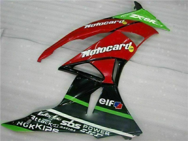 Carénage Kawasaki ZX6R 09-12 - Noir Rouge Vert card Carénage Kawasaki ZX6R 09-12 - Noir Rouge Vert card