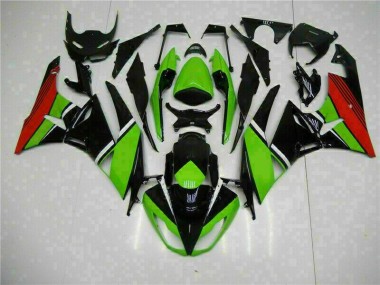 Carénage Kawasaki ZX6R 09-12 - Noir Vert Rouge