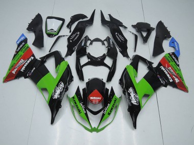 Carénage Kawasaki ZX6R 13-18 - Noir Vert Rouge card