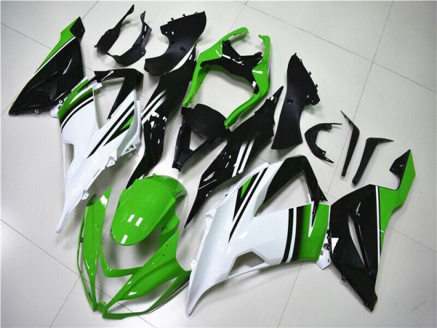 Carénage Kawasaki ZX6R 13-18 - Vert Blanc Noir Carénage Kawasaki ZX6R 13-18 - Vert Blanc Noir