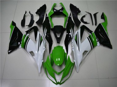 Carénage Kawasaki ZX6R 13-18 - Vert Blanc Noir