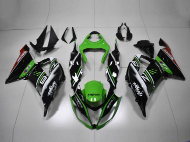 Carénage Kawasaki ZX6R 13-18 - Vert Noir Blanc