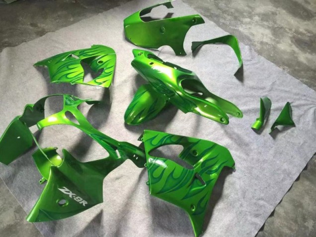 Carénage Kawasaki ZX9R 00-01 - Vert Vert Flamme Carénage Kawasaki ZX9R 00-01 - Vert Vert Flamme