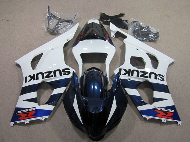Carénage Suzuki GSXR 1000 K3 03-04 - Blanc Bleu Noir Décalque Carénage Suzuki GSXR 1000 K3 03-04 - Blanc Bleu Noir Décalque