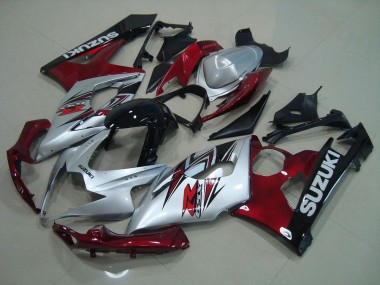 Carénage Suzuki GSXR 1000 K5 05-06 - Argent Rouge
