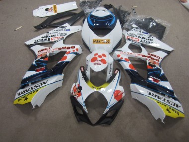 Carénage Suzuki GSXR 1000 K7 07-08 - Blanc Bleu Dark Dog
